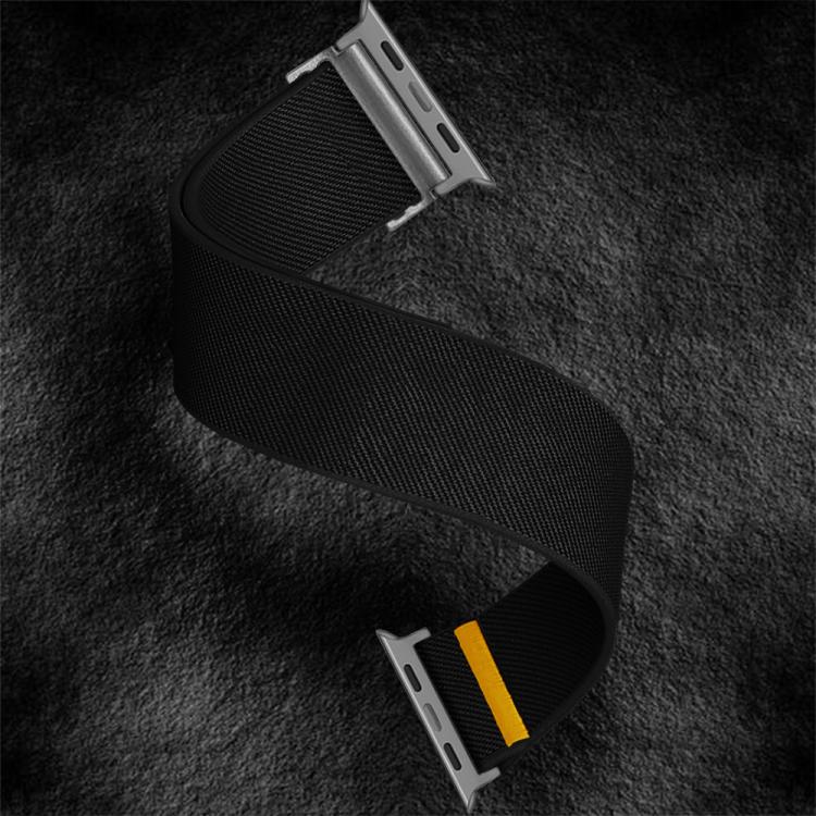 For Apple Watch 46mm / 49mm / 45mm / 44mm Adjustable Single Loop Elastic Nylon Watch Band(Black) - Watch Bands by buy2fix | Online Shopping UK | buy2fix