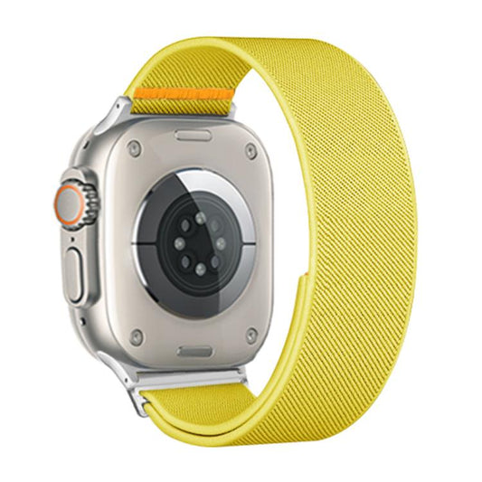 For Apple Watch 42mm / 41mm / 40mm / 38mm Adjustable Single Loop Elastic Nylon Watch Band(Yellow) - Watch Bands by buy2fix | Online Shopping UK | buy2fix