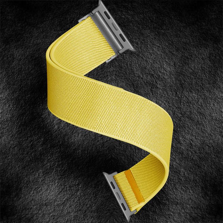 For Apple Watch 42mm / 41mm / 40mm / 38mm Adjustable Single Loop Elastic Nylon Watch Band(Yellow) - Watch Bands by buy2fix | Online Shopping UK | buy2fix