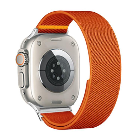 For Apple Watch 42mm / 41mm / 40mm / 38mm Adjustable Single Loop Elastic Nylon Watch Band(Orange) - Watch Bands by buy2fix | Online Shopping UK | buy2fix