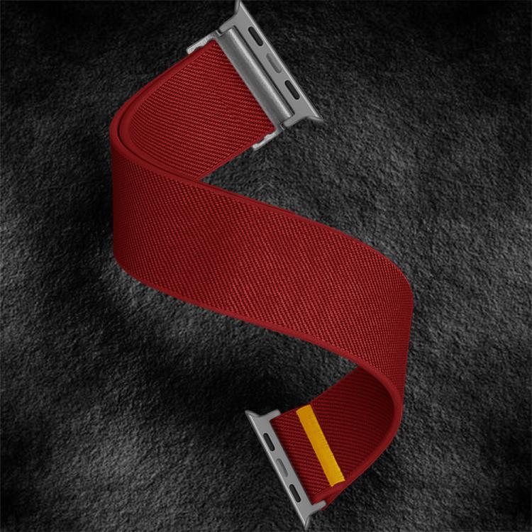 For Apple Watch 42mm / 41mm / 40mm / 38mm Adjustable Single Loop Elastic Nylon Watch Band(Red) - Watch Bands by buy2fix | Online Shopping UK | buy2fix
