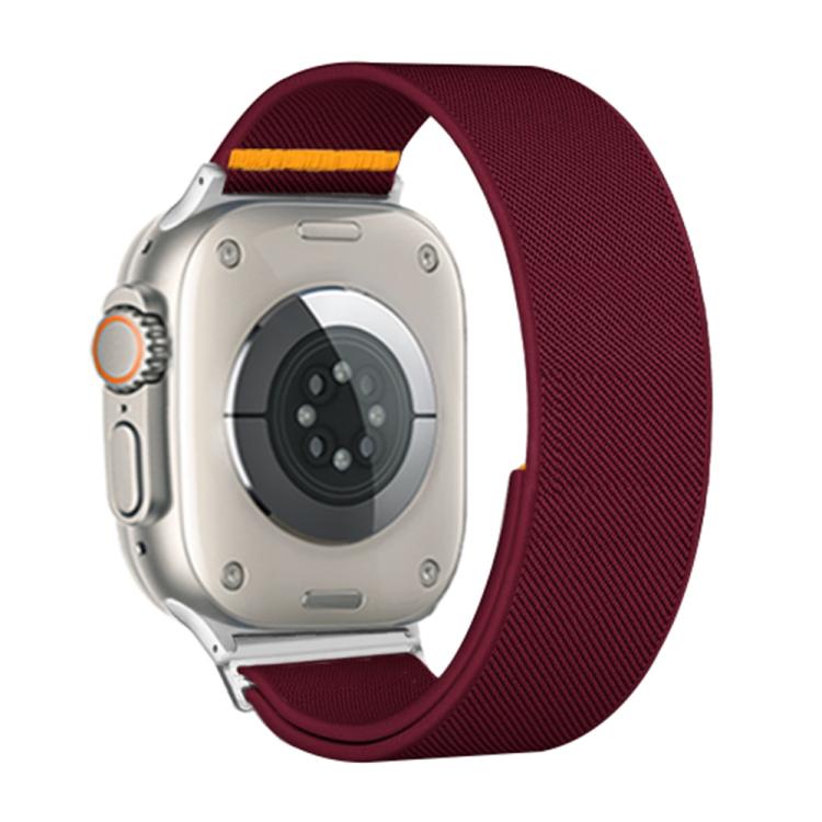 For Apple Watch 42mm / 41mm / 40mm / 38mm Adjustable Single Loop Elastic Nylon Watch Band(Burgundy) - Watch Bands by buy2fix | Online Shopping UK | buy2fix