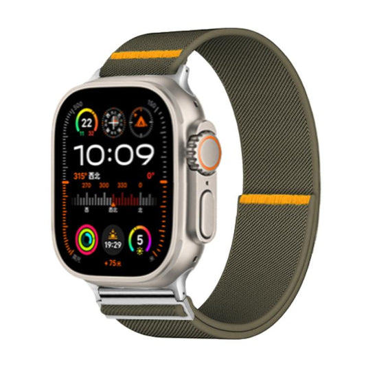 For Apple Watch 42mm / 41mm / 40mm / 38mm Adjustable Single Loop Elastic Nylon Watch Band(Army Green) - Watch Bands by buy2fix | Online Shopping UK | buy2fix