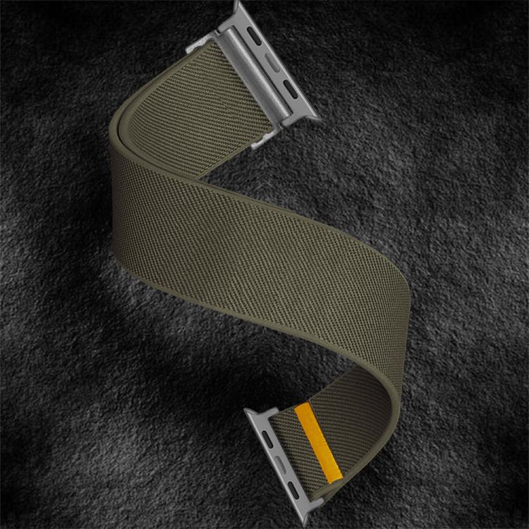 For Apple Watch 42mm / 41mm / 40mm / 38mm Adjustable Single Loop Elastic Nylon Watch Band(Army Green) - Watch Bands by buy2fix | Online Shopping UK | buy2fix