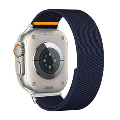 For Apple Watch 42mm / 41mm / 40mm / 38mm Adjustable Single Loop Elastic Nylon Watch Band(Dark Blue) - Watch Bands by buy2fix | Online Shopping UK | buy2fix