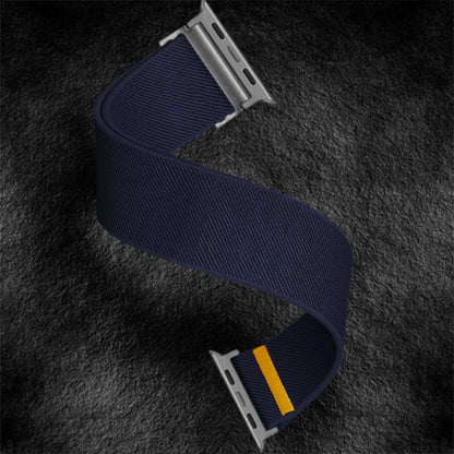 For Apple Watch 42mm / 41mm / 40mm / 38mm Adjustable Single Loop Elastic Nylon Watch Band(Dark Blue) - Watch Bands by buy2fix | Online Shopping UK | buy2fix