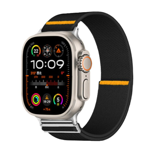 For Apple Watch 42mm / 41mm / 40mm / 38mm Adjustable Single Loop Elastic Nylon Watch Band(Black) - Watch Bands by buy2fix | Online Shopping UK | buy2fix