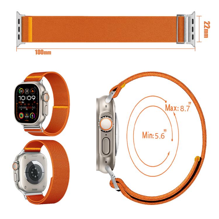 For Apple Watch 46mm / 49mm / 45mm / 44mm Adjustable Single Loop Elastic Nylon Watch Band(Smokey Purple) - Watch Bands by buy2fix | Online Shopping UK | buy2fix