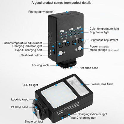 FL15 Camera External Photography Mini Flash Light Professional Portable Hot Shoe LED Light -  by buy2fix | Online Shopping UK | buy2fix