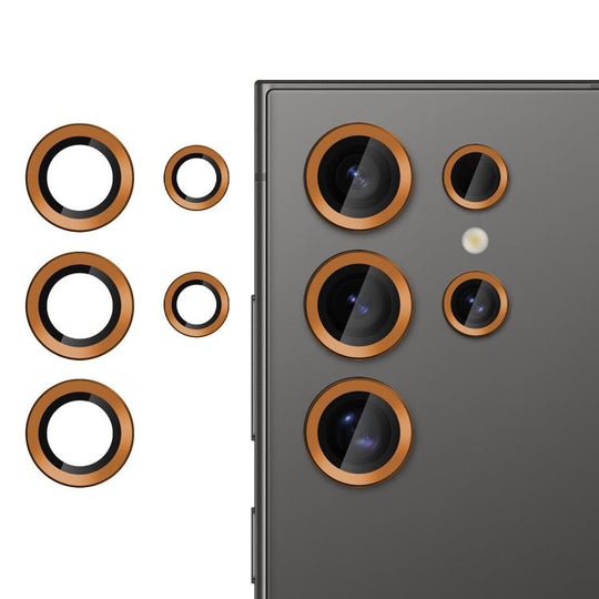 For Samsung Galaxy S24 Ultra 5G Kalebol No Flicker Ultra-Thin Individual Camera Lens Tempered Glass Film(Orange)