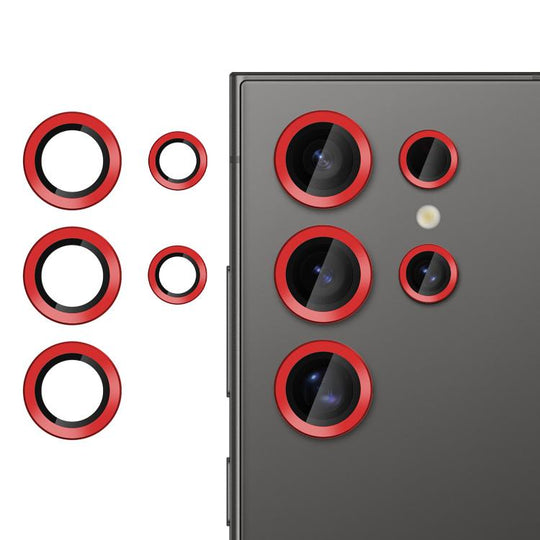 For Samsung Galaxy S24 Ultra 5G Kalebol No Flicker Ultra-Thin Individual Camera Lens Tempered Glass Film(Red)