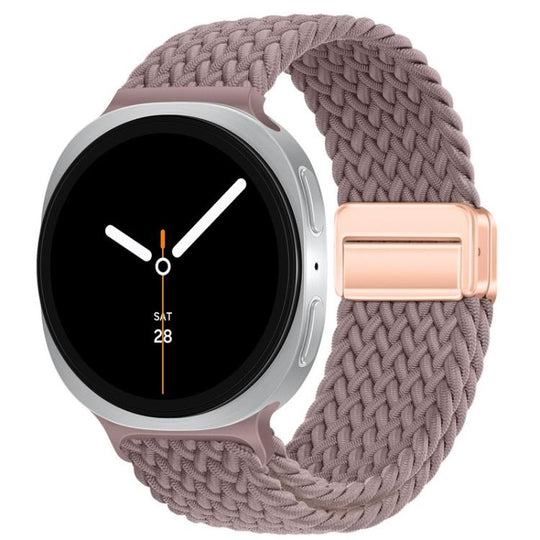 For Galaxy Watch9 / 8 / 8 Classic Loop Magnetic Buckle Braided Nylon Watch Band(Smoky Violet)