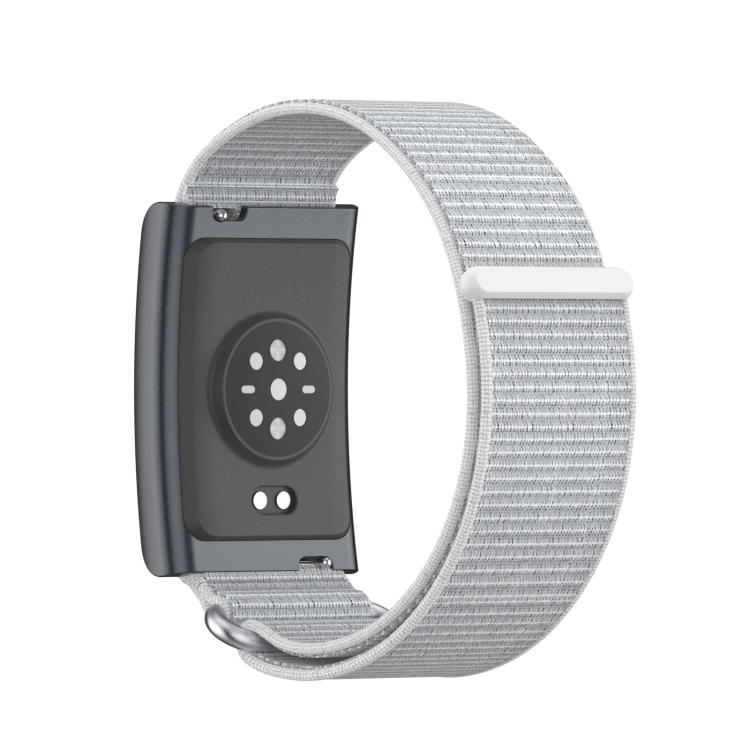 For Amazfit Helio Strap Metal Ring Two Sections Nylon Hook and Loop Fastener Watch Band(Sea Shell) - Watch Bands by buy2fix | Online Shopping UK | buy2fix