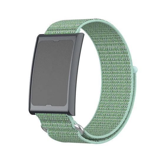 For Amazfit Helio Strap Metal Ring Two Sections Nylon Hook and Loop Fastener Watch Band(Aqua)