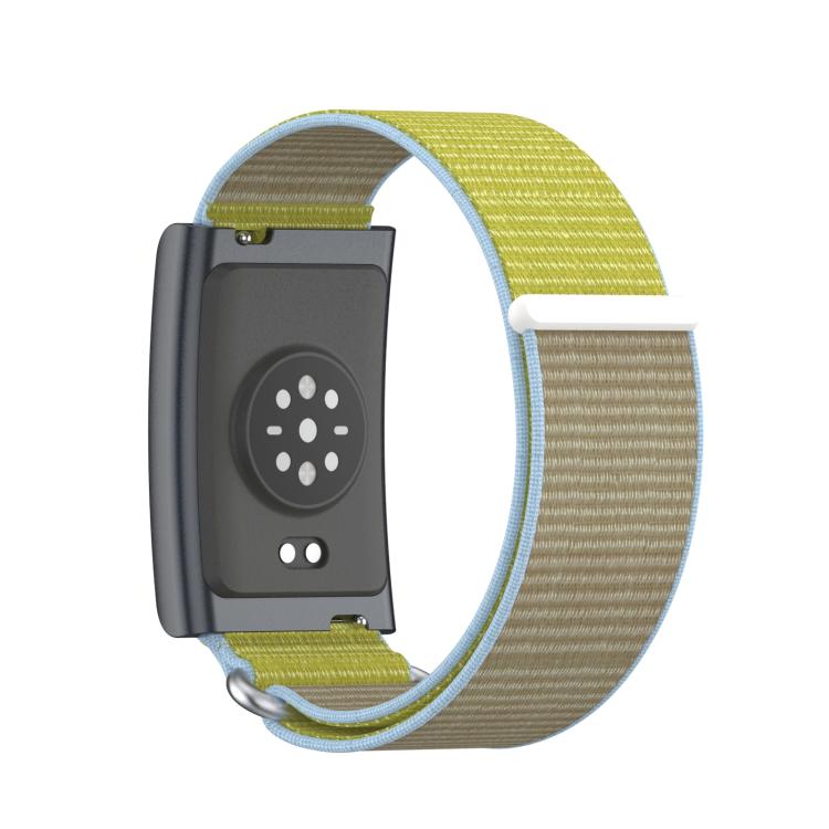 For Amazfit Helio Strap Metal Ring Two Sections Nylon Hook and Loop Fastener Watch Band(Camel) - Watch Bands by buy2fix | Online Shopping UK | buy2fix