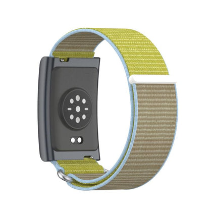 For Amazfit Helio Strap Metal Ring Two Sections Nylon Hook and Loop Fastener Watch Band(Camel) - Watch Bands by buy2fix | Online Shopping UK | buy2fix