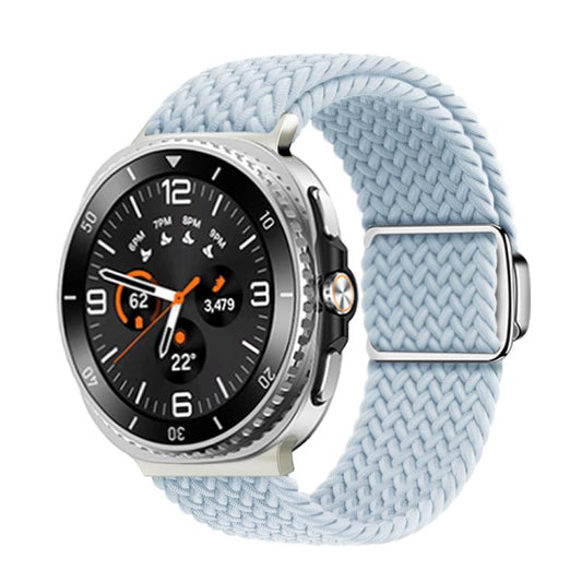 For Samsung Galaxy Watch8 / Watch8 Classic Magnetic Buckle Braided Nylon Watch Band(Misty Blue) - Watch Bands by buy2fix | Online Shopping UK | buy2fix