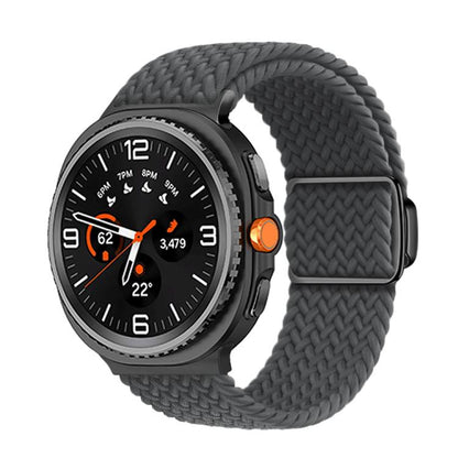 For Samsung Galaxy Watch8 / Watch8 Classic Magnetic Buckle Braided Nylon Watch Band(Space Gray) - Watch Bands by buy2fix | Online Shopping UK | buy2fix