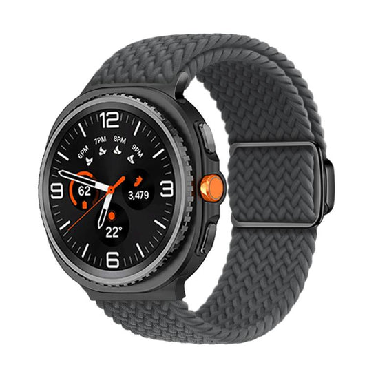 For Samsung Galaxy Watch8 / Watch8 Classic Magnetic Buckle Braided Nylon Watch Band(Space Gray) - Watch Bands by buy2fix | Online Shopping UK | buy2fix