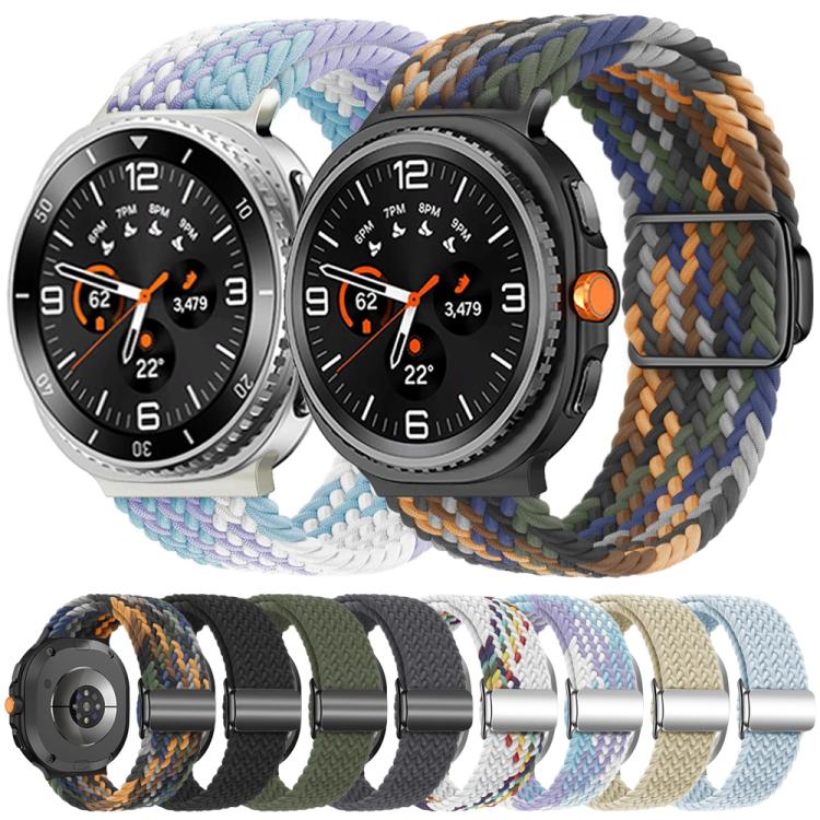 For Samsung Galaxy Watch8 / Watch8 Classic Magnetic Buckle Braided Nylon Watch Band(Misty Blue) - Watch Bands by buy2fix | Online Shopping UK | buy2fix