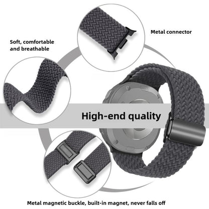 For Samsung Galaxy Watch8 / Watch8 Classic Magnetic Buckle Braided Nylon Watch Band(Misty Blue) - Watch Bands by buy2fix | Online Shopping UK | buy2fix