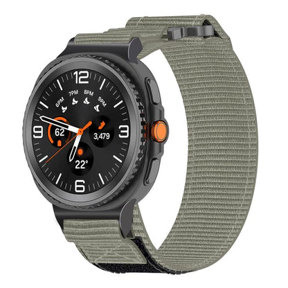 For Samsung Galaxy Watch8 / Watch8 Classic Two Sections Nylon Hook And Loop Fastener Watch Band(Gray) - Watch Bands by buy2fix | Online Shopping UK | buy2fix
