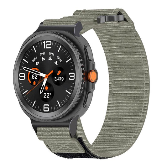 For Samsung Galaxy Watch8 / Watch8 Classic Two Sections Nylon Hook And Loop Fastener Watch Band(Gray) - Watch Bands by buy2fix | Online Shopping UK | buy2fix