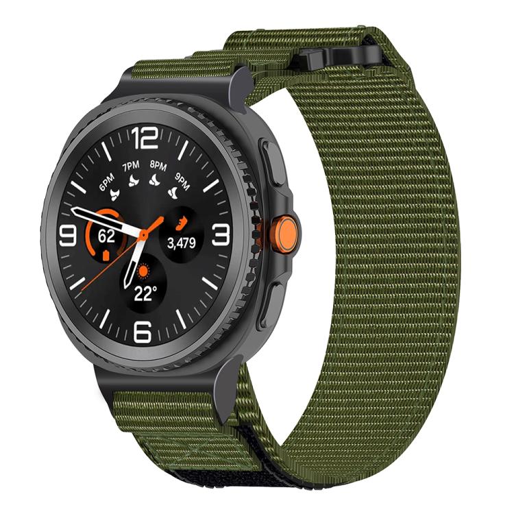 For Samsung Galaxy Watch8 / Watch8 Classic Two Sections Nylon Hook And Loop Fastener Watch Band(Green) - Watch Bands by buy2fix | Online Shopping UK | buy2fix