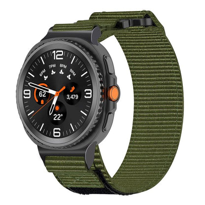 For Samsung Galaxy Watch8 / Watch8 Classic Two Sections Nylon Hook And Loop Fastener Watch Band(Green) - Watch Bands by buy2fix | Online Shopping UK | buy2fix