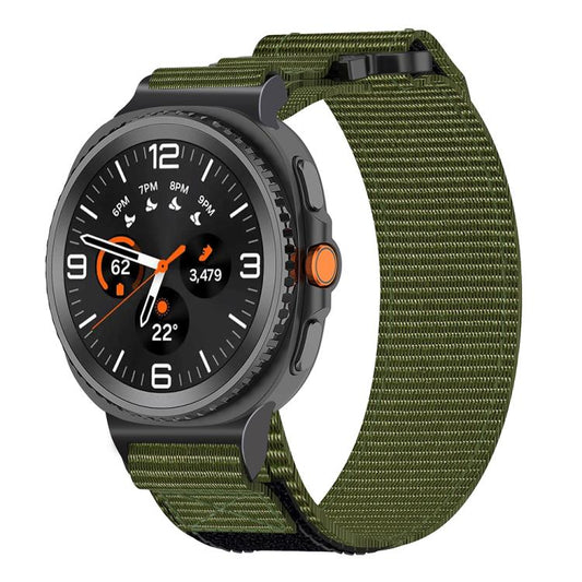 For Samsung Galaxy Watch8 / Watch8 Classic Two Sections Nylon Hook And Loop Fastener Watch Band(Green) - Watch Bands by buy2fix | Online Shopping UK | buy2fix