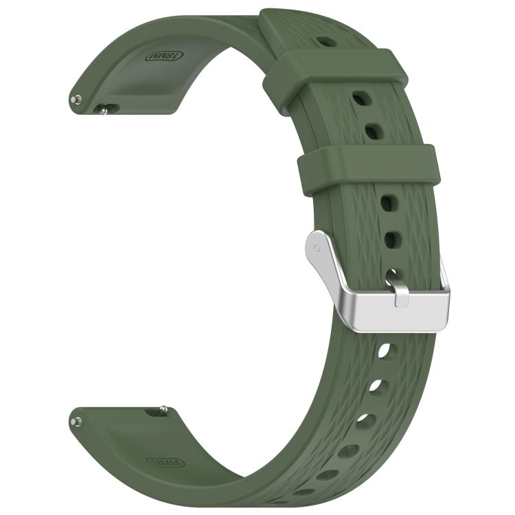 For OnePlus Watch 3 43mm Rhombic Texture Groove Silicone Watch Band(Dark Green) - Watch Bands by buy2fix | Online Shopping UK | buy2fix
