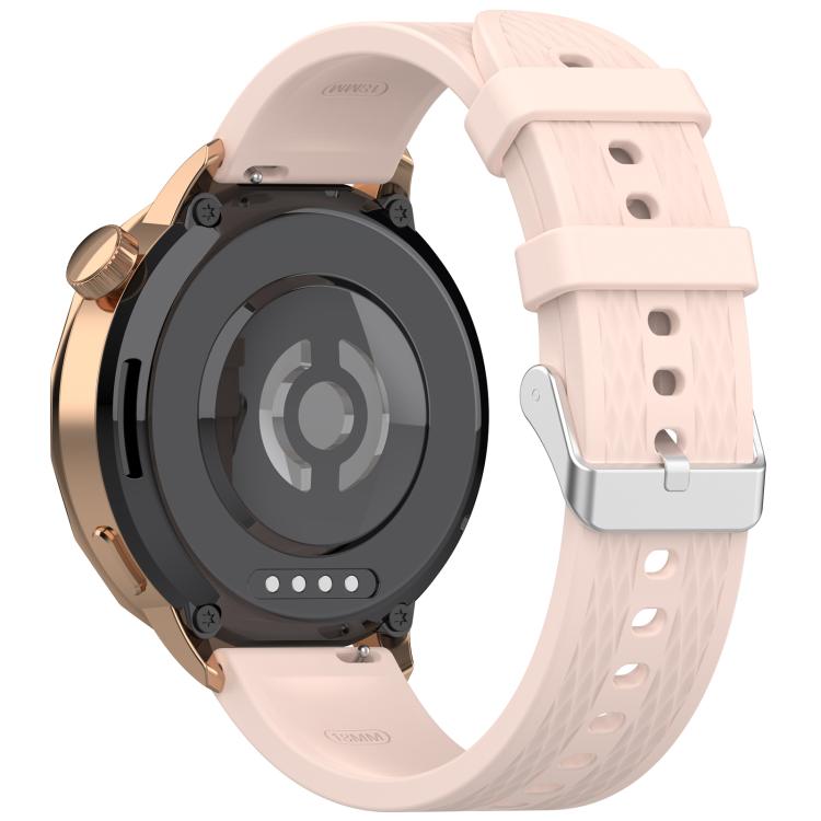 For OnePlus Watch 3 43mm Rhombic Texture Groove Silicone Watch Band(Light Pink) - Watch Bands by buy2fix | Online Shopping UK | buy2fix