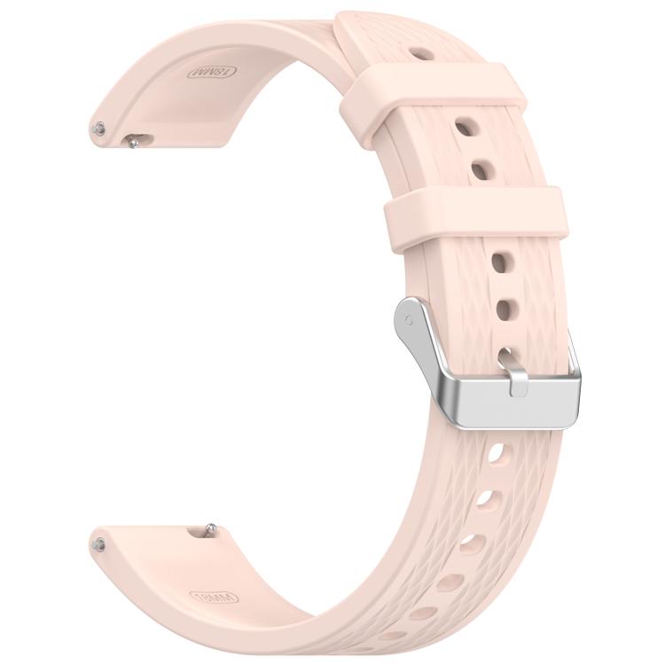 For OnePlus Watch 3 43mm Rhombic Texture Groove Silicone Watch Band(Light Pink) - Watch Bands by buy2fix | Online Shopping UK | buy2fix