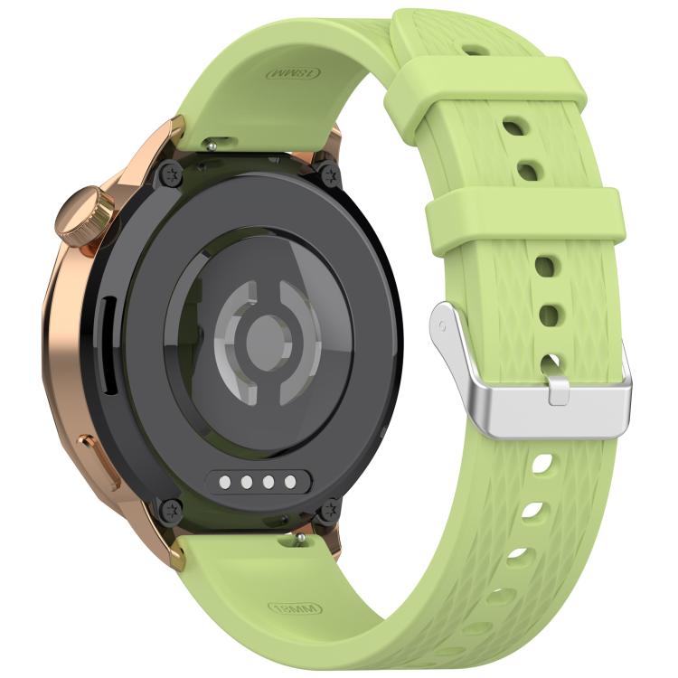 For OnePlus Watch 3 43mm Rhombic Texture Groove Silicone Watch Band(Lime) - Watch Bands by buy2fix | Online Shopping UK | buy2fix