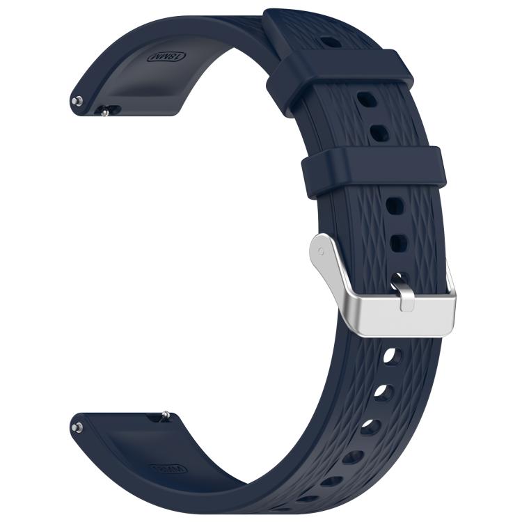 For OnePlus Watch 3 43mm Rhombic Texture Groove Silicone Watch Band(Ink Blue) - Watch Bands by buy2fix | Online Shopping UK | buy2fix