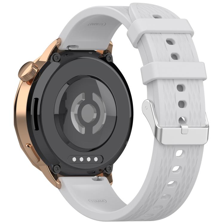 For OnePlus Watch 3 43mm Rhombic Texture Groove Silicone Watch Band(Gray) - Watch Bands by buy2fix | Online Shopping UK | buy2fix