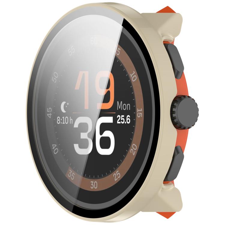For Suunto Run Tempered Film Integrated PC Watch Protective Cover(Ivory White) -  by buy2fix | Online Shopping UK | buy2fix