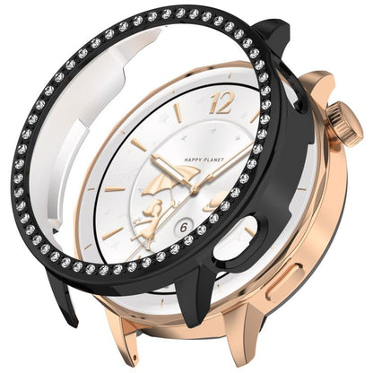 For OnePlus Watch 3 43mm Single Row Diamond Half Coverage Hollow PC Watch Protective Cover(Black) - Watch Case by buy2fix | Online Shopping UK | buy2fix