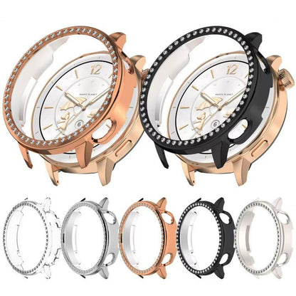 For OnePlus Watch 3 43mm Single Row Diamond Half Coverage Hollow PC Watch Protective Cover(Rose Gold) - Watch Case by buy2fix | Online Shopping UK | buy2fix
