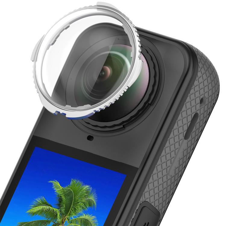For Insta360 X5 Rotating Optical Tempered Glass Lens Guard Protective Cover(Silver) - Protective Film & Stickers by buy2fix | Online Shopping UK | buy2fix
