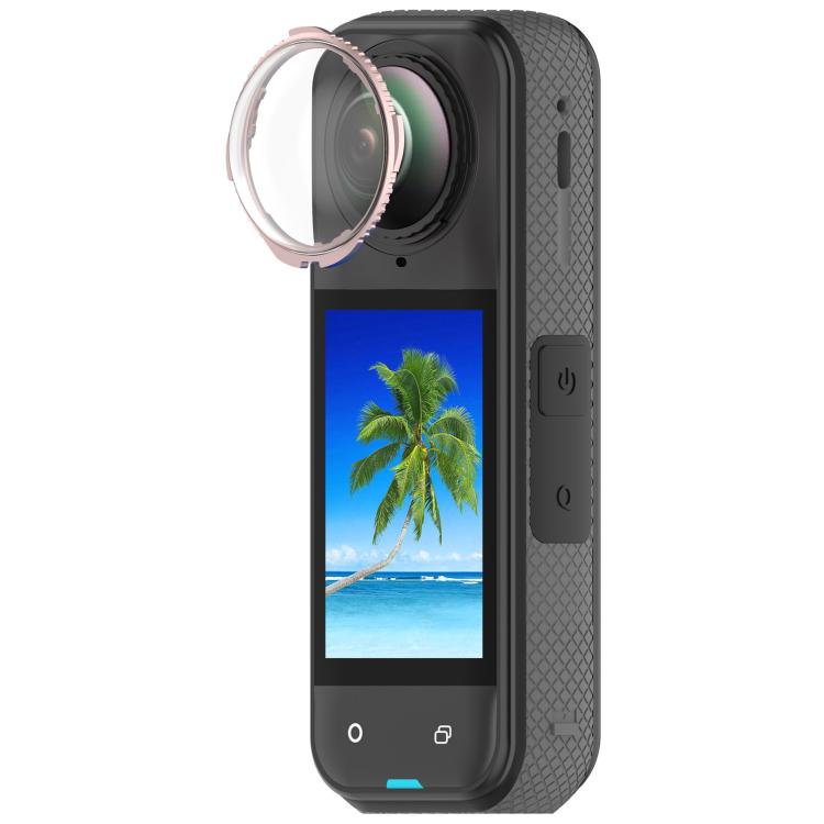 For Insta360 X4 Rotating Optical Tempered Glass Lens Guard Protective Cover(Pink) - Protective Film & Stickers by buy2fix | Online Shopping UK | buy2fix