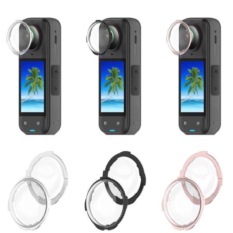 For Insta360 X5 Rotating Optical Tempered Glass Lens Guard Protective Cover(Black) - Protective Film & Stickers by buy2fix | Online Shopping UK | buy2fix