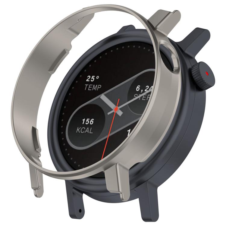 For CMF Watch 3 Pro Half Coverage Hollowed PC Watch Protective Cover(Titanium Steel Color) - Watch Case by buy2fix | Online Shopping UK | buy2fix