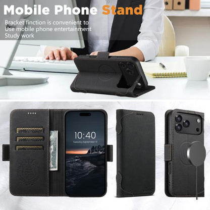 For iPhone 17 Pro SUTENI J07 Multifunctional Horizontal Flip Magsafe Leather Phone Case(Black) - iPhone 17 Pro Cases by Suteni | Online Shopping UK | buy2fix