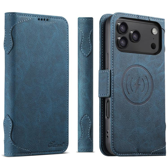 For iPhone 17 Pro SUTENI J07 Multifunctional Horizontal Flip Magsafe Leather Phone Case(Blue)