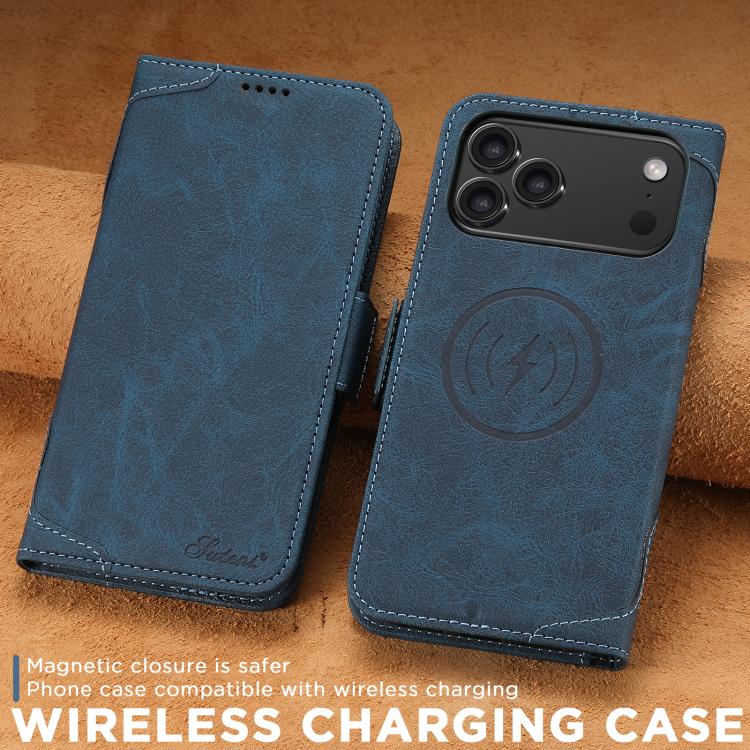 For iPhone 17 Pro SUTENI J07 Multifunctional Horizontal Flip Magsafe Leather Phone Case(Blue) - iPhone 17 Pro Cases by Suteni | Online Shopping UK | buy2fix