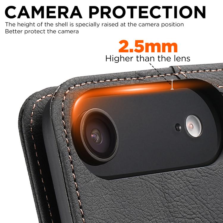 For iPhone 17 Air SUTENI J07 Multifunctional Horizontal Flip Magsafe Leather Phone Case(Black) - iPhone 17 Air Cases by Suteni | Online Shopping UK | buy2fix