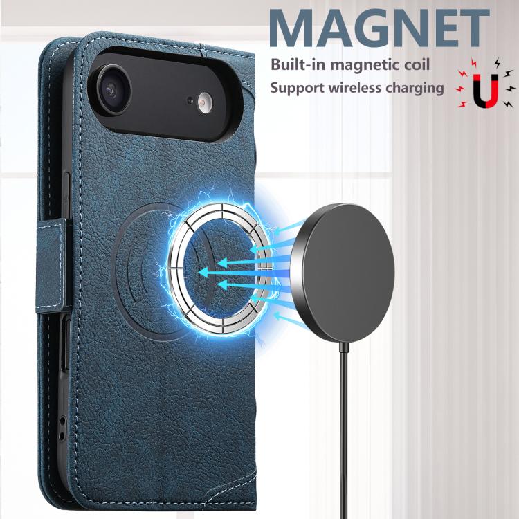For iPhone Air SUTENI J07 Multifunctional Horizontal Flip Magsafe Leather Phone Case(Blue) - iPhone Air Cases by Suteni | Online Shopping UK | buy2fix