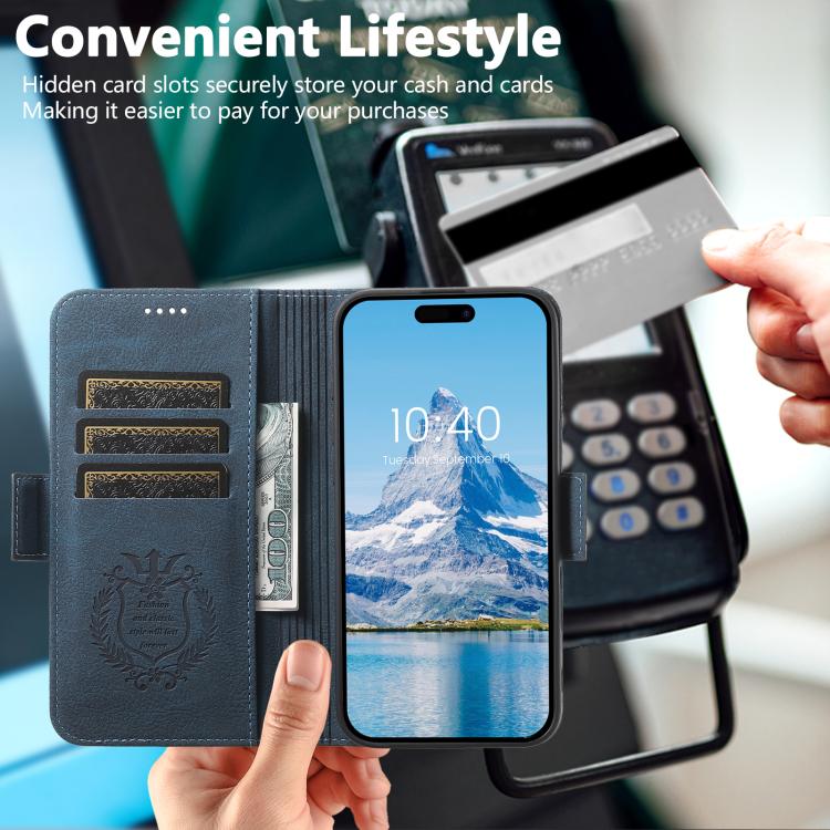 For iPhone Air SUTENI J07 Multifunctional Horizontal Flip Magsafe Leather Phone Case(Blue) - iPhone Air Cases by Suteni | Online Shopping UK | buy2fix