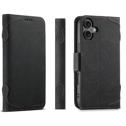 For iPhone 17 SUTENI J07 Multifunctional Horizontal Flip Magsafe Leather Phone Case(Black) - iPhone 17 Cases by Suteni | Online Shopping UK | buy2fix